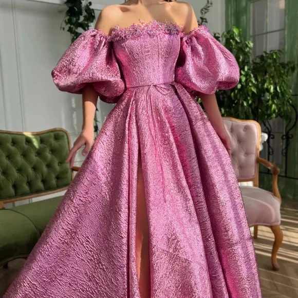 Teuta Matoshi Daydream Candy Brocade Gown - Picture 3 of 5